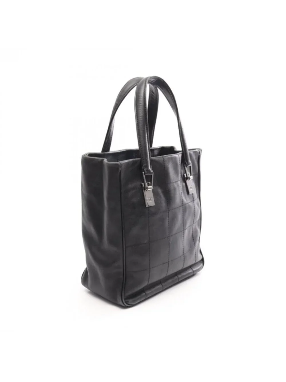 Chanel Tote Bag Choco Bar Black Lambskin